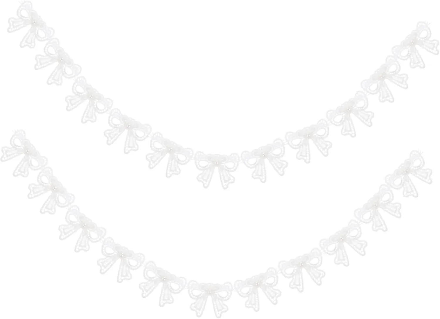 Homoyoyo Polyester Silk Bowknot Lace Trim Yards Bowknot Lace Edging Ribbon Butterflies Knot Applique for Sewing Dress Curtain