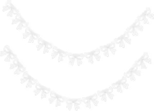 Homoyoyo Polyester Silk Bowknot Lace Trim Yards Bowknot Lace Edging Ribbon Butterflies Knot Applique for Sewing Dress Curtain