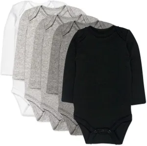 HonestBaby Baby Boys' 5-pack Long Sleeve Bodysuits One-piece 100% Organic Cotton for Infant Baby Boys', Unisex