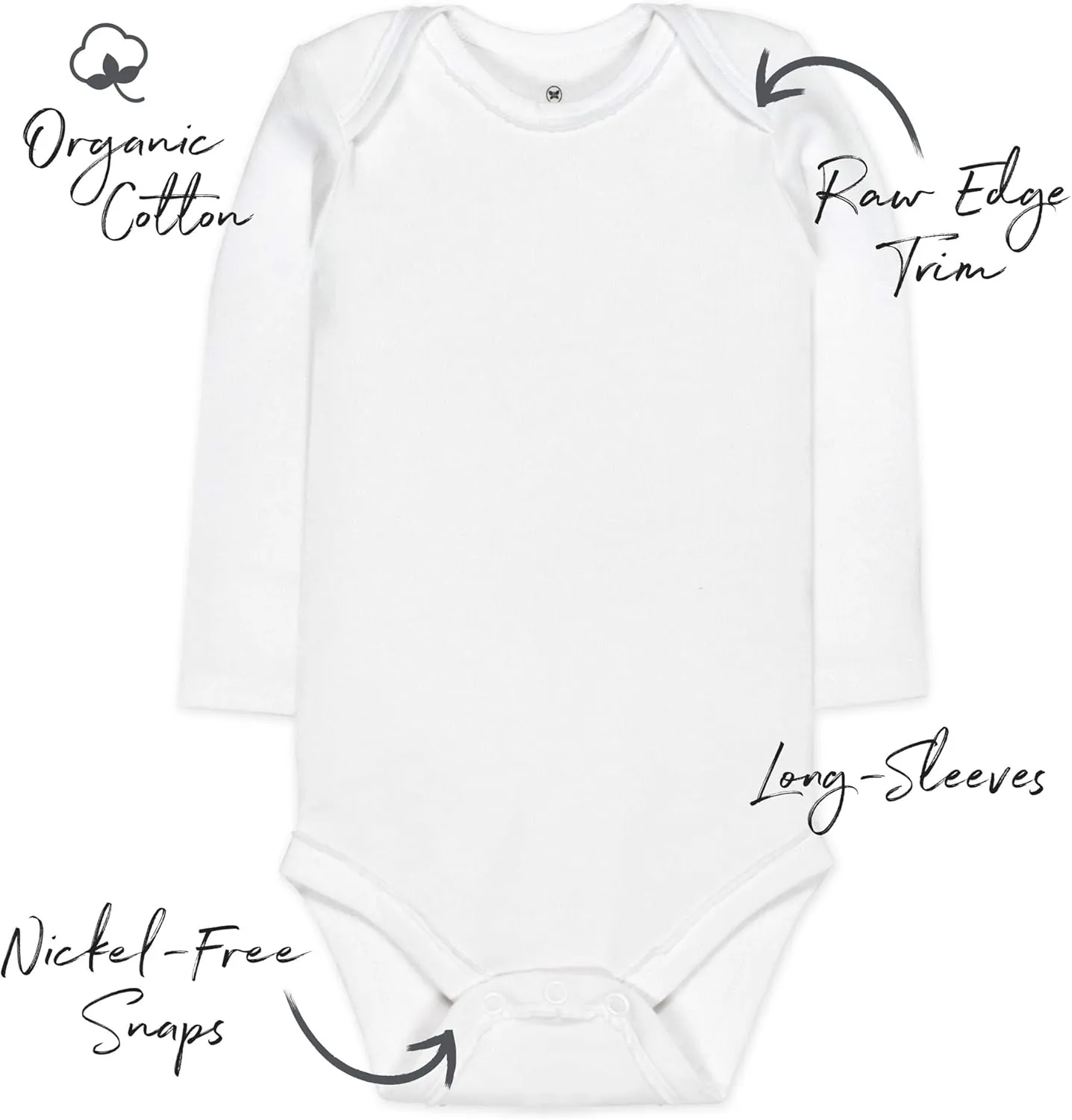 HonestBaby Baby Girls' 5-pack Long Sleeve Bodysuits One-piece 100% Organic Cotton for Infant Baby Girls', Unisex