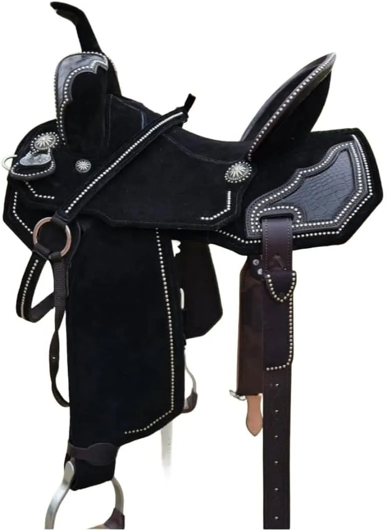 Horse Saddle Barrel Racing Western Wooden Tree Handmade Premium Leather Comfort Horse Trail Equestrian Tooled Carved Horse Riding Saddle Size: 10"-18 inches Seat Available, FS13