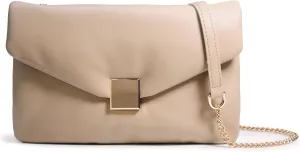 HOXIS Puffer Envelope Clutch for Women Vegan Leather Chain Shoulder Bag Party Purse