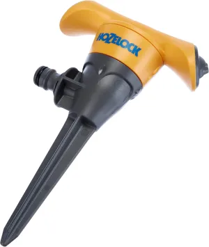 HOZELOCK - Sprinkler Rotating 177 m² : Spike-Mounted Spray Sprinkler for Medium-Sized Surfaces (ø 15m), Ideal for Lawns and Established Plants, 8 Jets: 2 Spray Patterns [2510P0000]