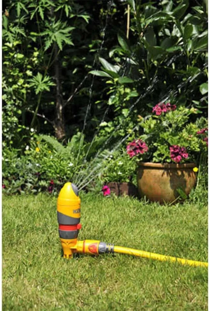 Hozelock - Sprinkler Rotating Plus 314 m² : Large-Area Spray Sprinkler (ø 20m), Ultra Even Coverage Thanks to Hydraulic Motor, 5 Jets, 360° Adjustable Watering Direction [2332P0000]