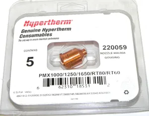 Hypertherm 220059 60A Gouging Nozzle Pkg = 5