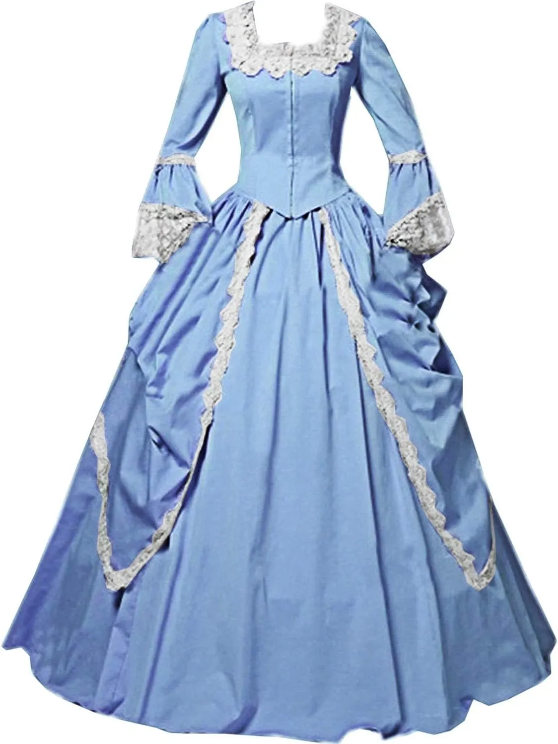 I-Youth Womens Lace Marie Antoinette Ball Gown Dress Victorian Costume Dresses