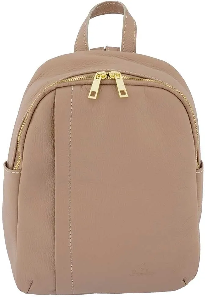 Italian Genuine Leather Women Genuine Leather Backpack Purse Travel Bag For Women - Powder Pink