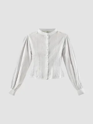Ivory lace trimmed shirt