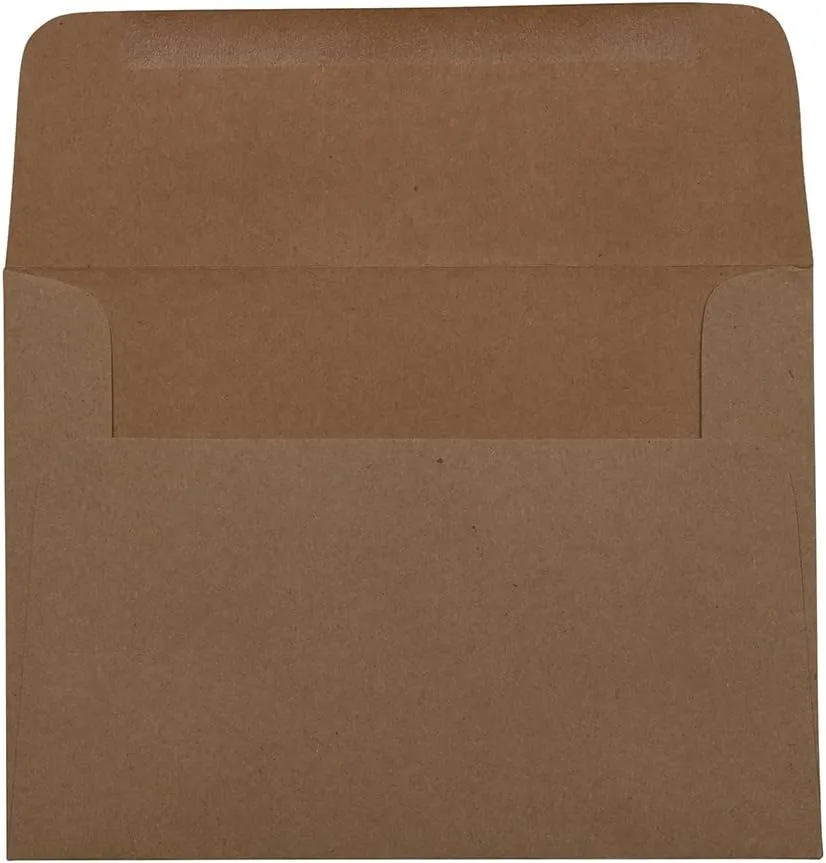 JAM PAPER A7 Premium Invitation Envelopes - 5 1/4 x 7 1/4 - Brown Kraft Paper Bag - 100/Pack