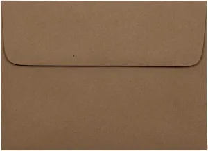 JAM PAPER A7 Premium Invitation Envelopes - 5 1/4 x 7 1/4 - Brown Kraft Paper Bag - 100/Pack