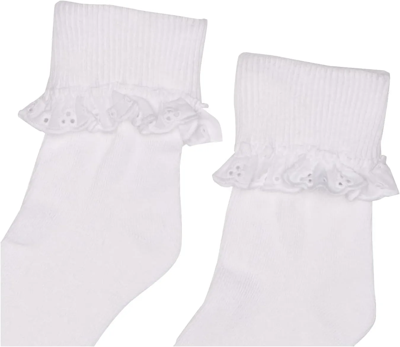 Jefferies Socks Girl's Eyelet Lace Socks 3 Pair Pack