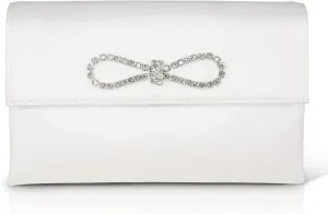 Jewel Badgley Mischka Alicia Satin Envelope with Crystal Bow