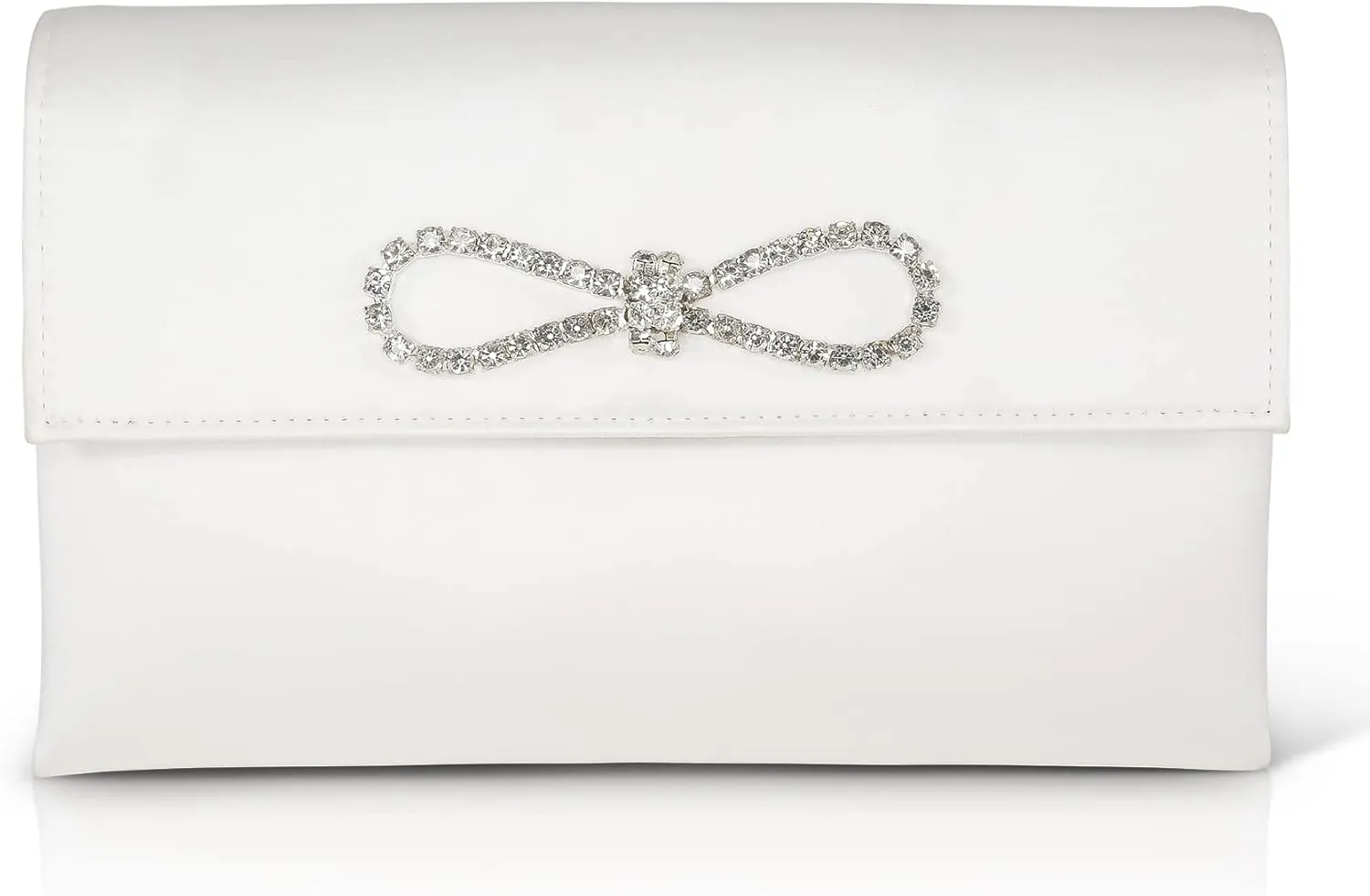 Jewel Badgley Mischka Alicia Satin Envelope with Crystal Bow