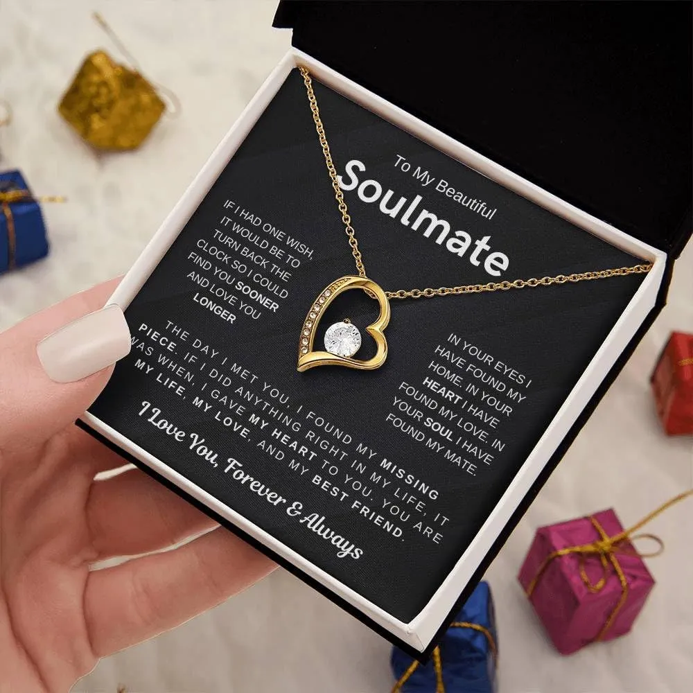 Jewelry To My Beautiful Soulmate, You Are My Missing Piece ,Forever Love Necklace, To My Wife , Gift For Soulmate, Gift For Wife, Meaningful gift Melt Her Heart for Wife, Wife Necklace, Women Gift