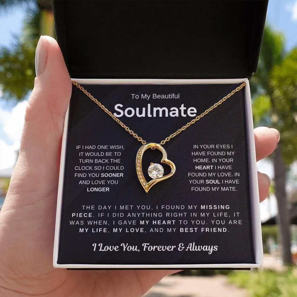 Jewelry To My Beautiful Soulmate, You Are My Missing Piece ,Forever Love Necklace, To My Wife , Gift For Soulmate, Gift For Wife, Meaningful gift Melt Her Heart for Wife, Wife Necklace, Women Gift