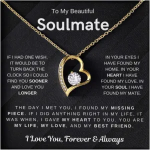 Jewelry To My Beautiful Soulmate, You Are My Missing Piece ,Forever Love Necklace, To My Wife , Gift For Soulmate, Gift For Wife, Meaningful gift Melt Her Heart for Wife, Wife Necklace, Women Gift