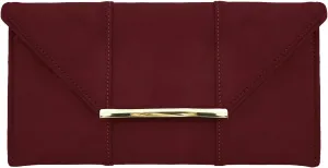 JNB Faux Microsuede Envelope Clutch