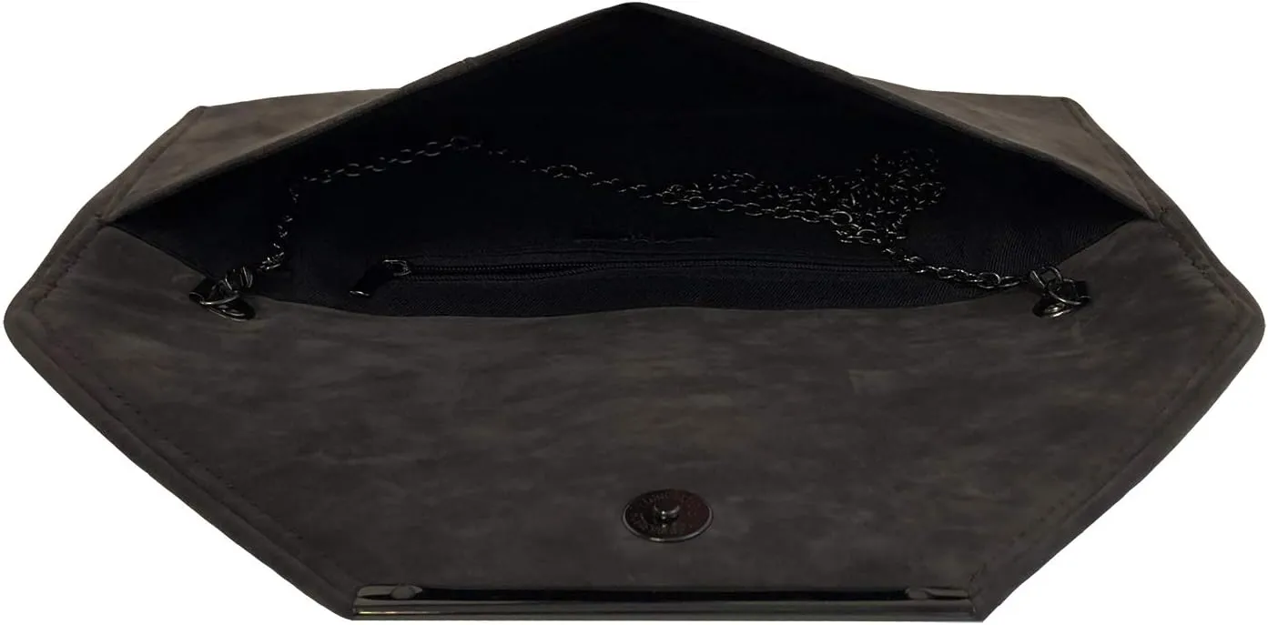 JNB Faux Microsuede Envelope Clutch