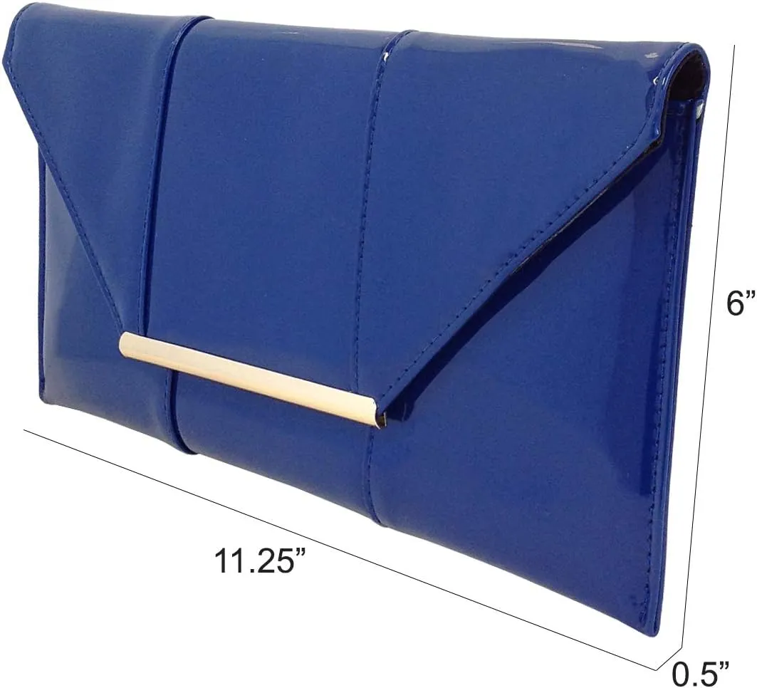 JNB Faux Patent Leather Envelope Candy Clutch