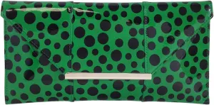 JNB Polka Dot Patent Envelope Clutch