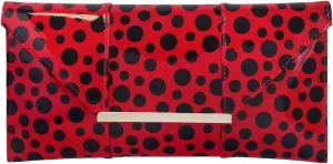 JNB Polka Dot Patent Envelope Clutch