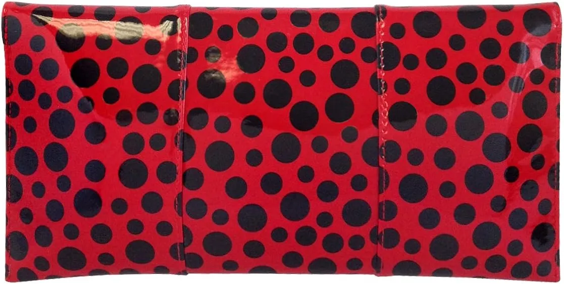 JNB Polka Dot Patent Envelope Clutch