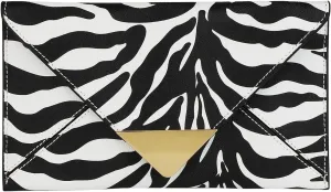 JNB Synthetic Leather Zebra Print Envelope Clutch