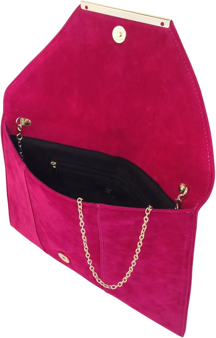 JNB Women's Faux Microsuede Envelope Clutch
