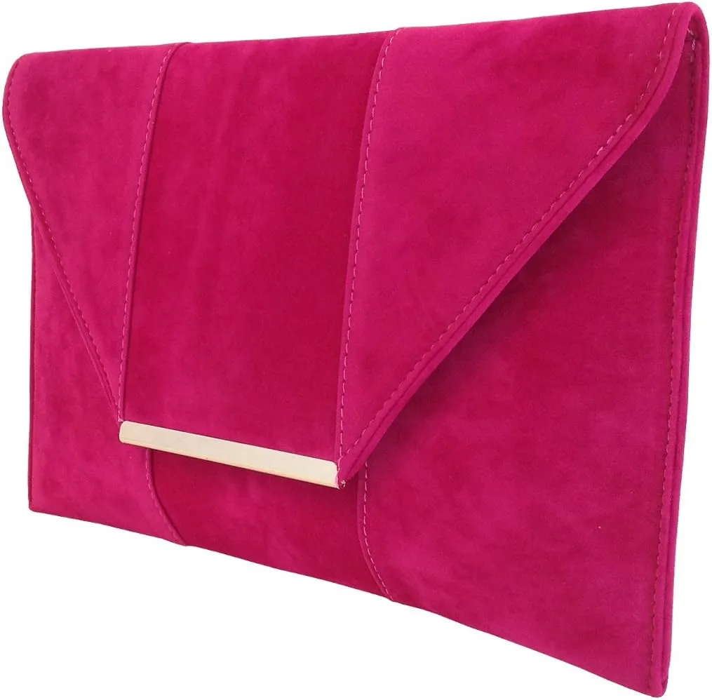 JNB Women's Faux Microsuede Envelope Clutch