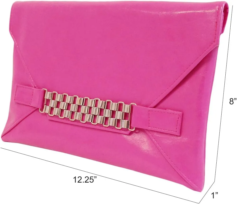 JNB Women's Slip-through Chain Envelope Clutch