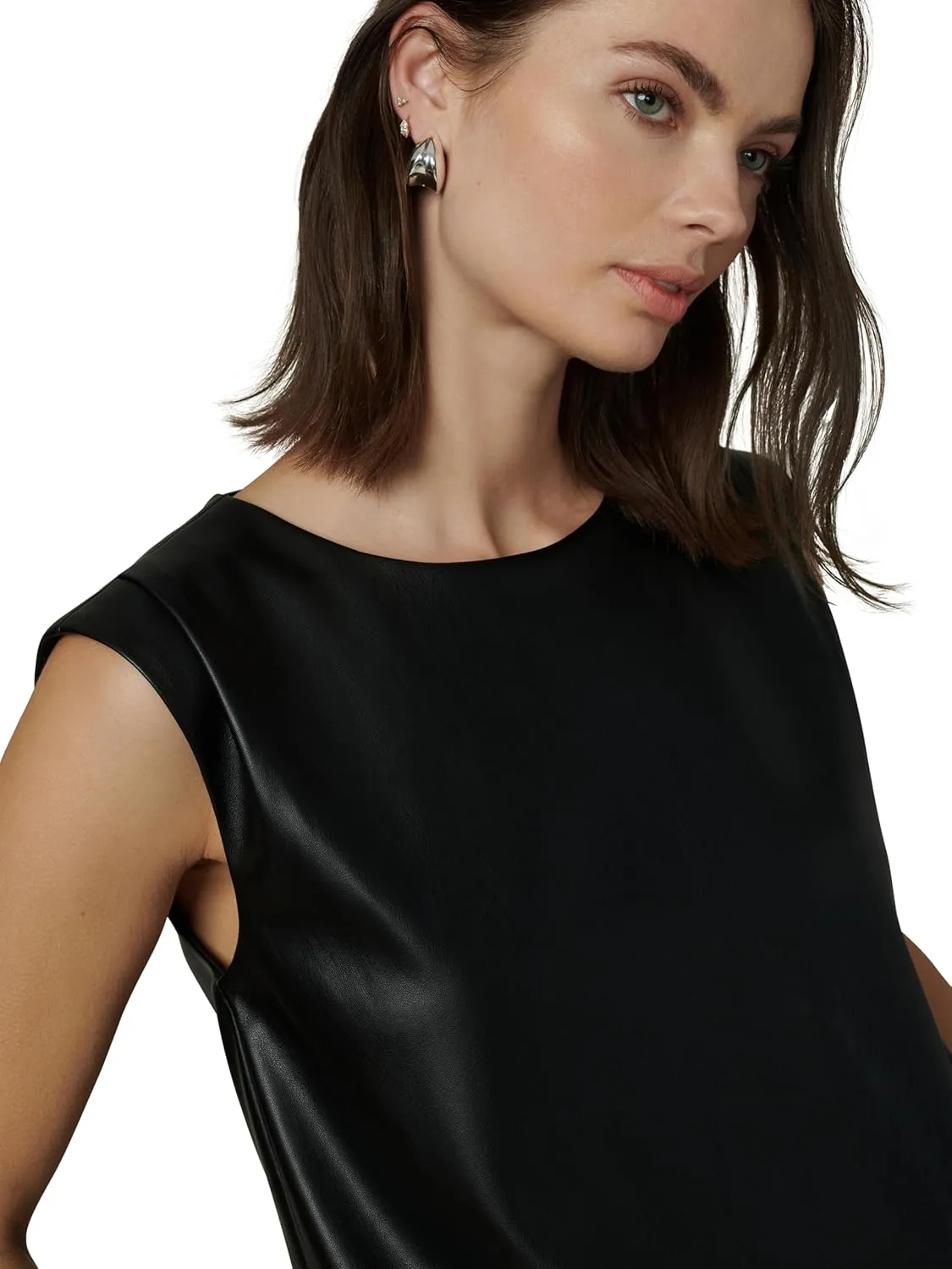 Joe's Women's The Maeve Vegan Leather Sleeveless Tee