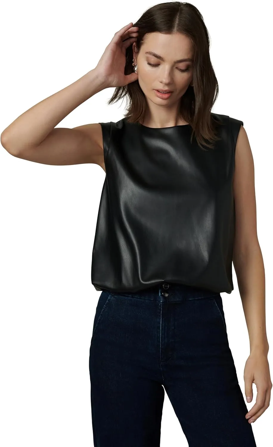 Joe's Women's The Maeve Vegan Leather Sleeveless Tee