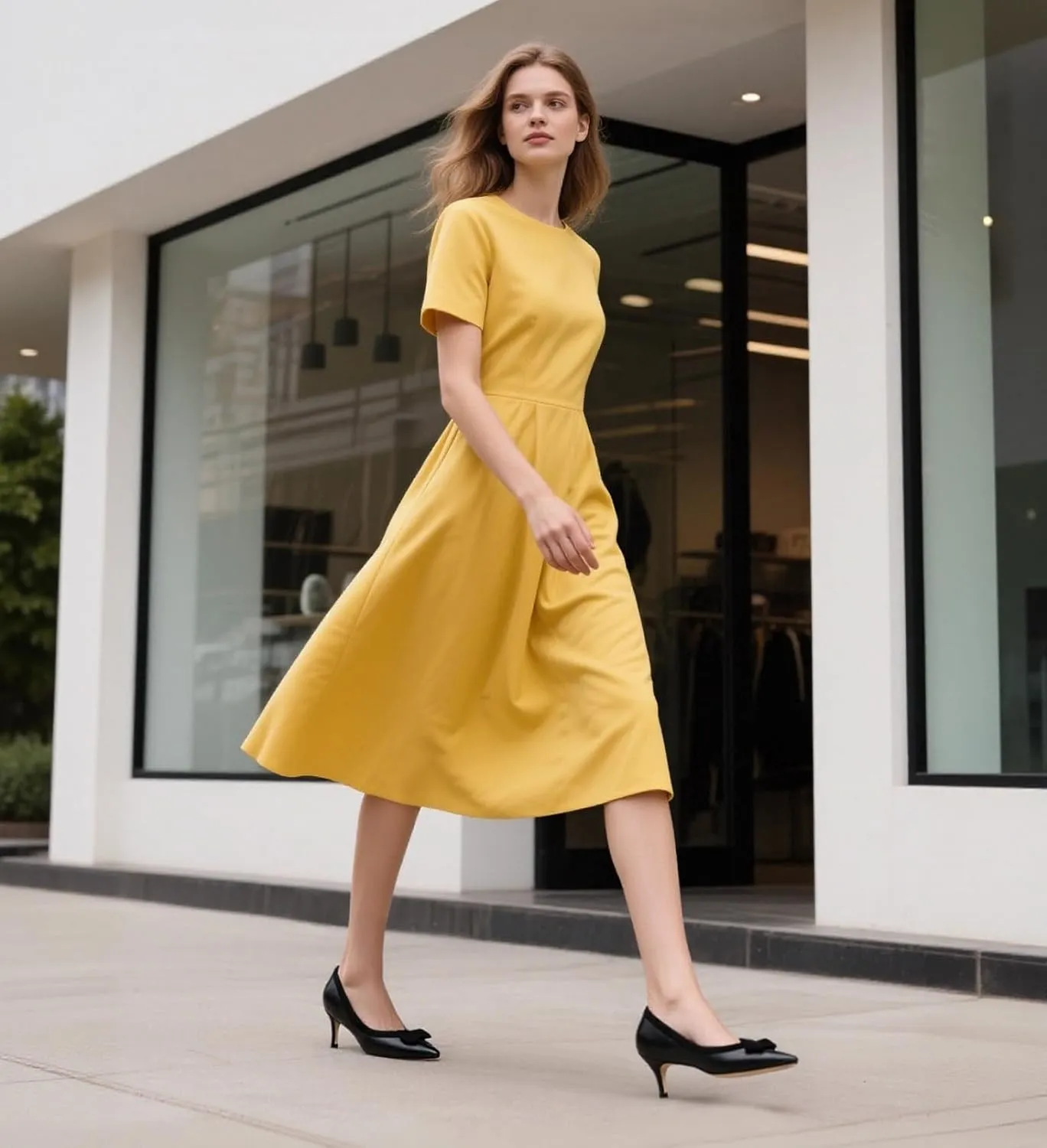 JOY IN LOVE Kitten Heel Pumps for Women Pointy Toe Bowknot Dress Pumps