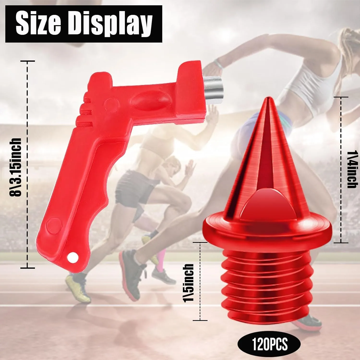 JULMELON 120PCS 1/4inch Stainless Steel Track and Cross Country Spikes Golf Shoe Spikes with Spike Wrench, Replacement Spikes for Sprint Sports Short Running Track Shoes