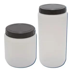 Kartell 226415-0500 HDPE Cylindrical 500mL Lab Specimen and Storage Jar, with Cap (Pack of 10)