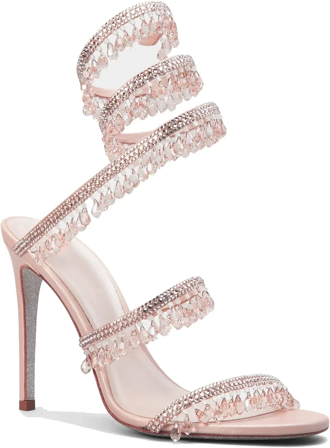 keleimusi Women's Rhinestone Chandelier Embellished Strappy High Heel Sandals 4-inch