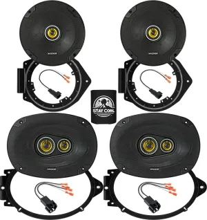 Kicker Speakers 6.75 & 6X9 inch for Chevrolet Camaro(w/o Boston Acoustics)2010-2015 Upgrade Kit-2 Pairs of CS Series with Adapters and Harness,Car Audio Front Door & Rear Deck Speaker CSC674 & CSC6934