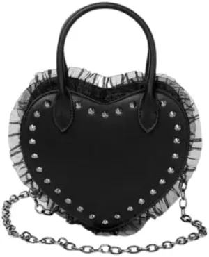 Killstar Babydoll Handbag Black Heart Ruffle Gothic Punk Alternative