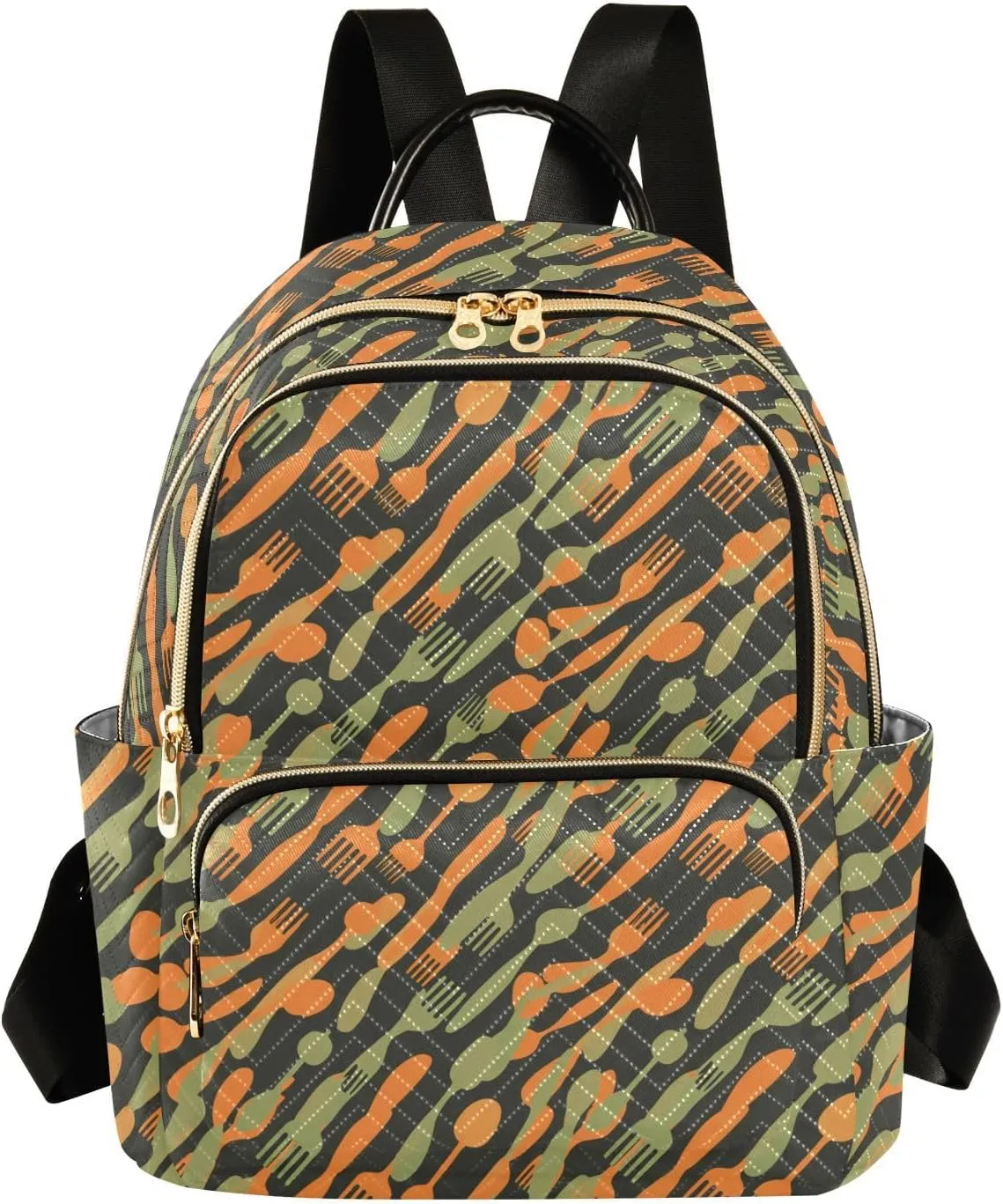 Kitchen Utensils Forks Backpack Purse for Women Small Shoulder Bags Fashion Travel Bag Casual Daypack Travel Bag M 202c1386