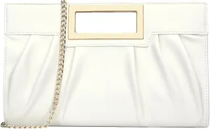 KKXIU Women Clutch Purse Elegant Pleated Evening Bag for Wedding Prom Bridal with Chain Strap