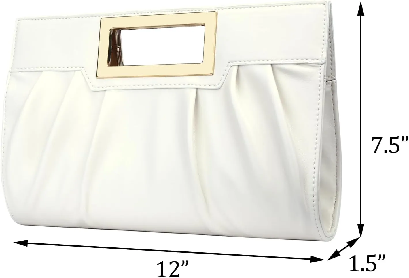 KKXIU Women Clutch Purse Elegant Pleated Evening Bag for Wedding Prom Bridal with Chain Strap