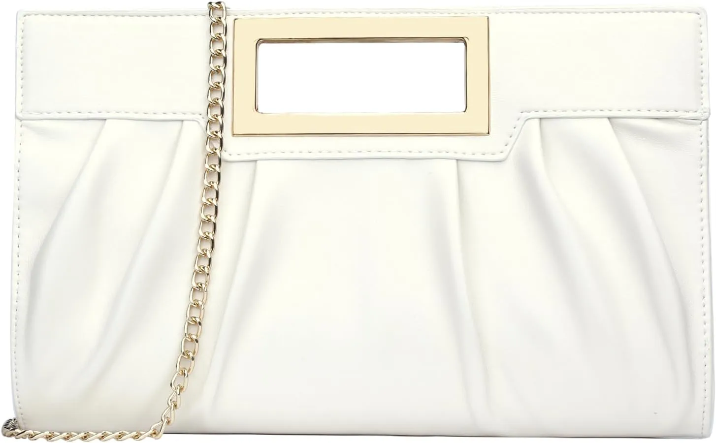 KKXIU Women Clutch Purse Elegant Pleated Evening Bag for Wedding Prom Bridal with Chain Strap