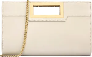 KKXIU Women Clutch Purse Elegant Pleated Evening Bag for Wedding Prom Bridal with Chain Strap