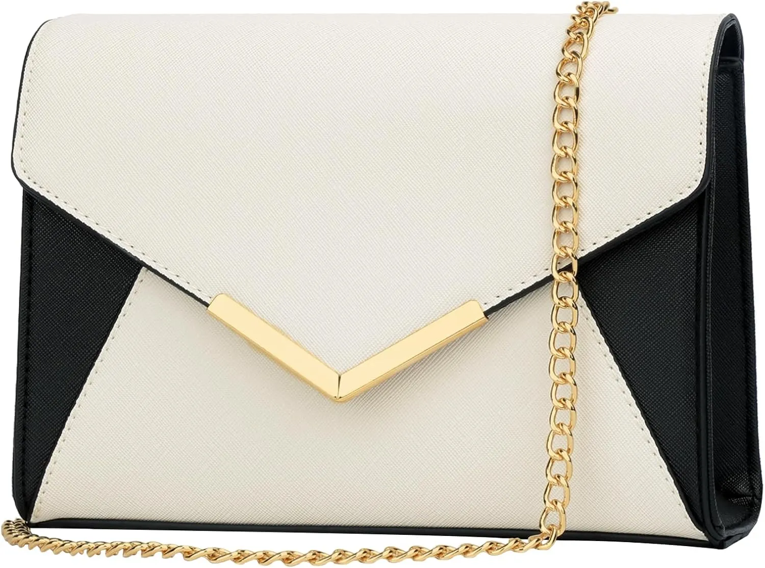 KKXIU Women Elegant Faux Leather Evening Envelope Clutch Purse Foldover Bags for Party Wedding Prom