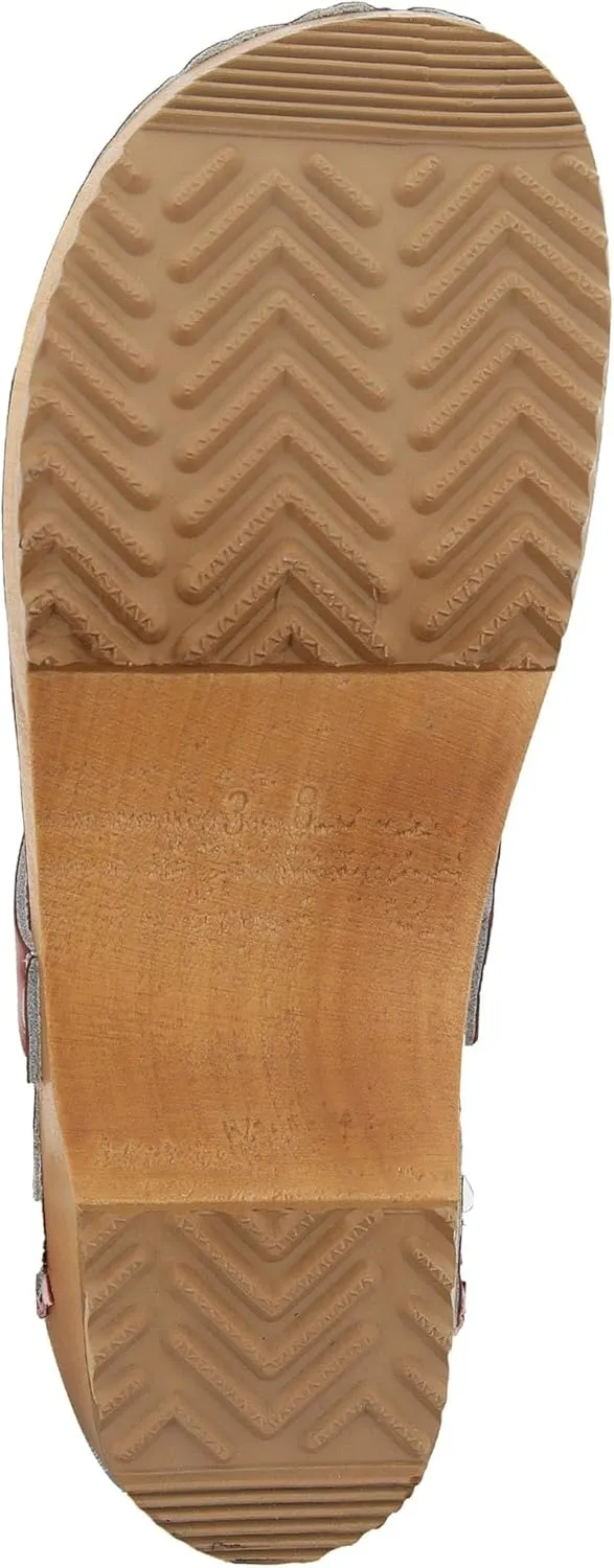 KLÄGN Elin Wood Open Back Full Grain Leather Clogs