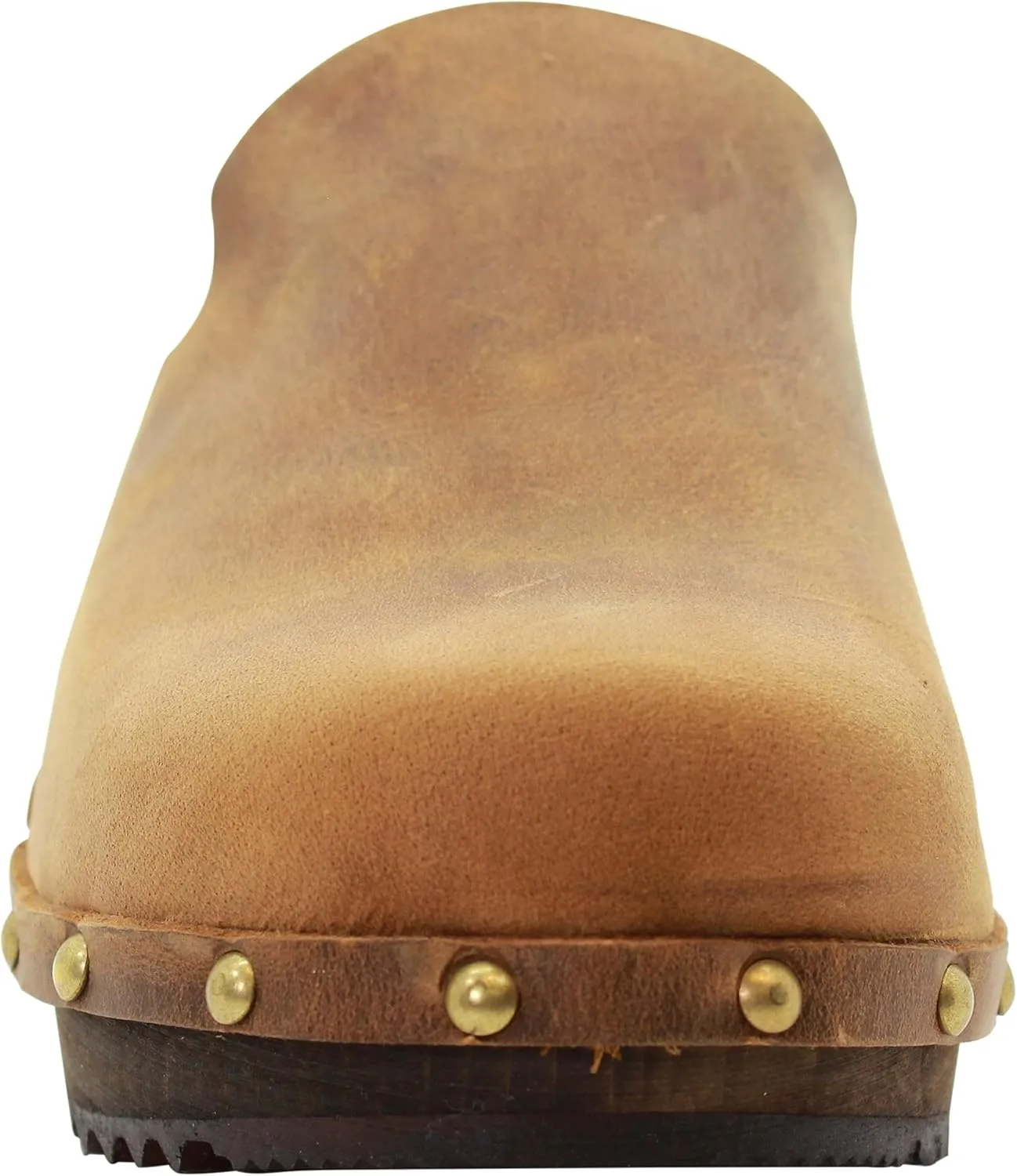 KLÄGN Elin Wood Open Back Full Grain Leather Clogs