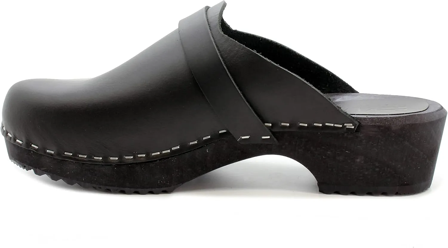 KLÄGN Men's Axel Leather Open Back Wooden Clogs