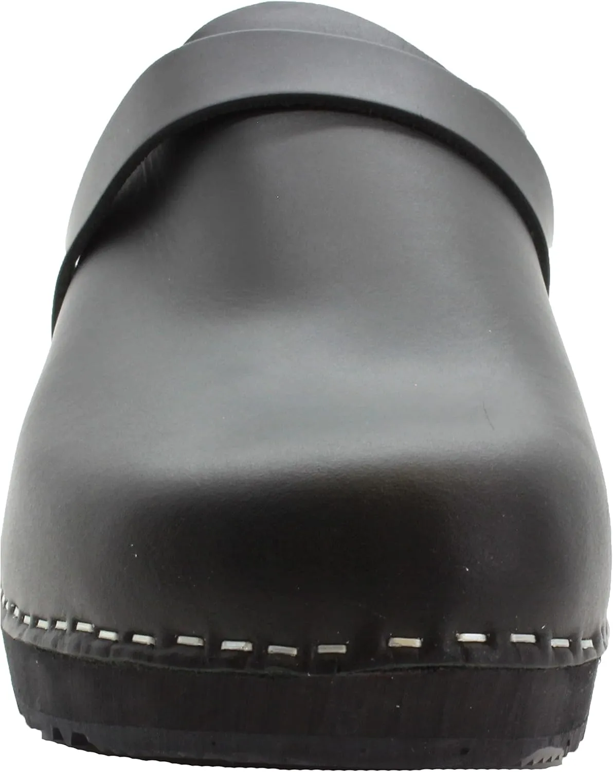 KLÄGN Men's Axel Leather Open Back Wooden Clogs