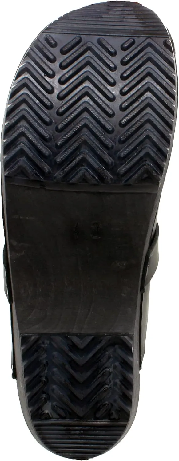 KLÄGN Men's Axel Leather Open Back Wooden Clogs