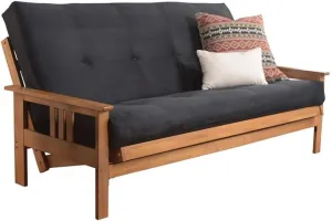 Kodiak Furniture Cotton and Foam Full-Size Futon 7" Mattress in Suede Black-Frame Not Included